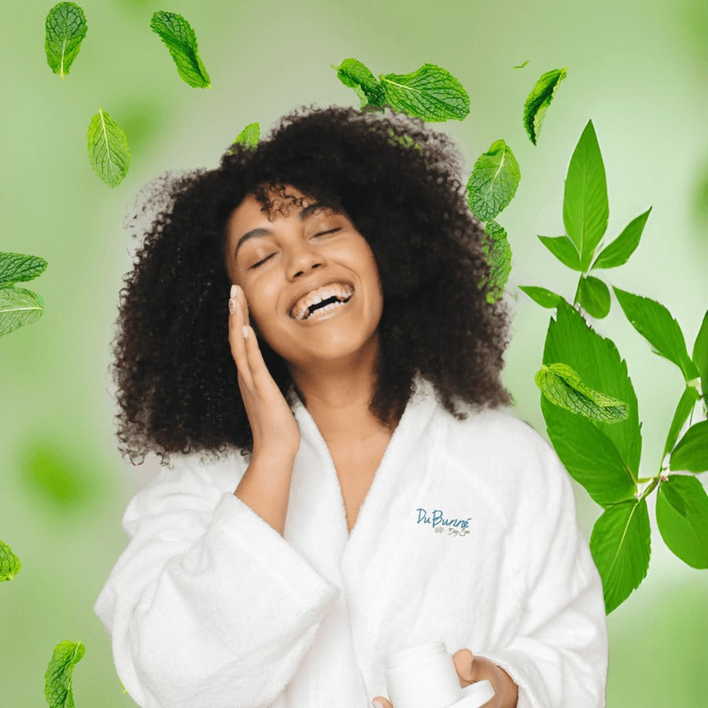 woman in white DuBunne Day Spa robe